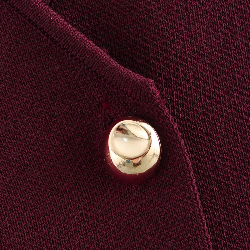 Fashion Single Breasted Knitted Vest Top Women Wine Red V-Neck Sleeveless Sweater Tank Female Autumn Chic Lady Knitwear New