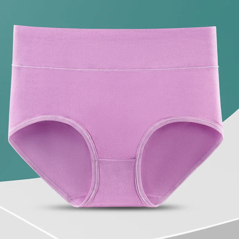 New 4Pcs/Lot High Waist Panties Women Underwear Plus Size Cotton Briefs Girls Shapers Abdominal Underpants Female Sexy Lingeries