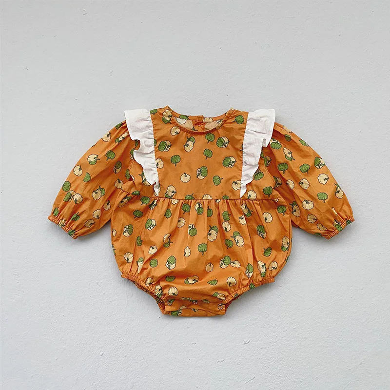 

LZH Baby Girl Clothes 2022 Spring New Long Sleeves Cartoon Print Baby Clothes Jumpsuits For Newborn Triangle Romper 0-24 Months