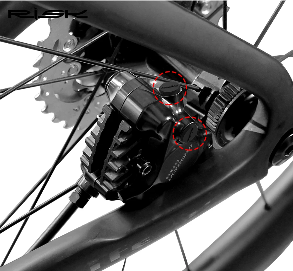 4 stücke RISIKO Rennrad Fahrrad Öl Disc Bremse Entlüftungs Nippel Abdeckung Staubdicht Stecker Entlüfter Öl Düse Schraube Staub Kappe für R7170/ R8170 – Detail 6