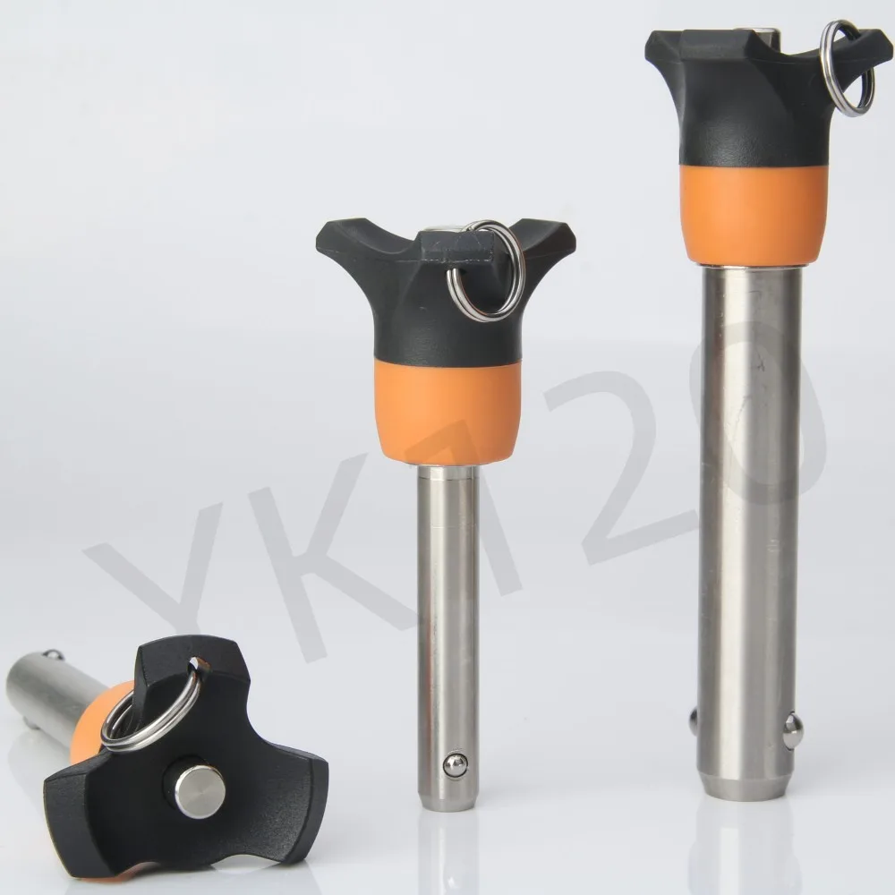 YK120 플라스틱 손잡이 푸시 버튼 안전핀, 퀵 릴리스 자동 잠금 볼 잠금 핀