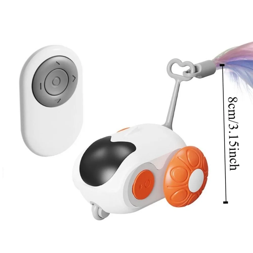 Plastic Turbo Tail Cat Toy Rechargeable Interactive Electronic Smart Cat Toy Rolling Cat Exercise Remote Control Toy Car
