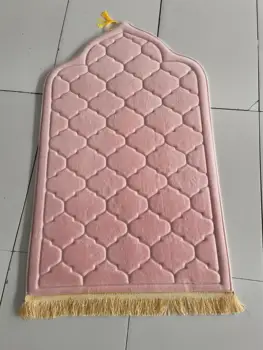 Prayer Mat for Muslim Ramadan Flannel Carpet Worship Kneel Embossing Floor Carpets Non slip Soft