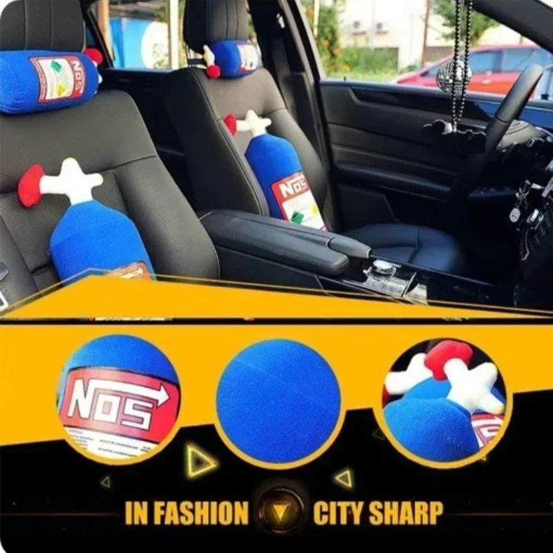 Car Headrest Cylindrical Pillow for Car Motorcycle Decoration