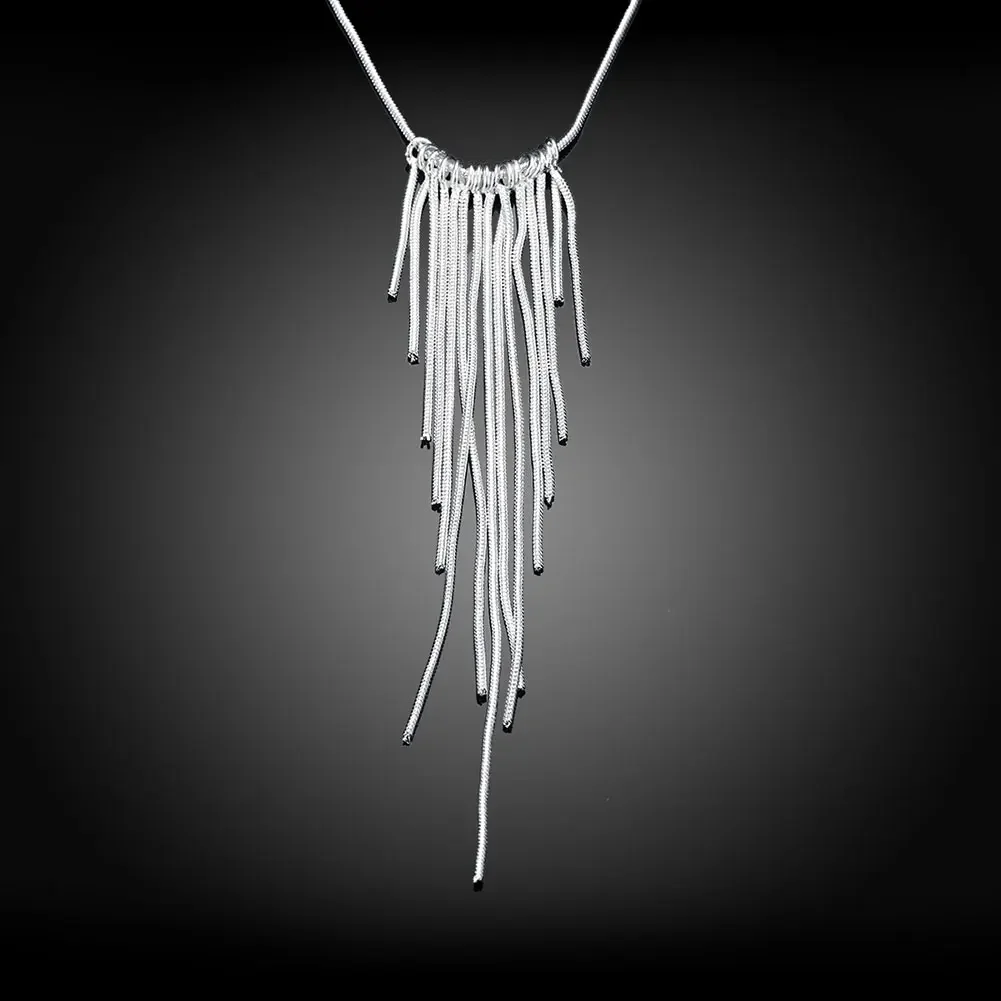925 Sterling Silver Wild tassel snake chain wicker Necklace for women Fashion Party Wedding Accessories Jewelry Christmas Gifts
