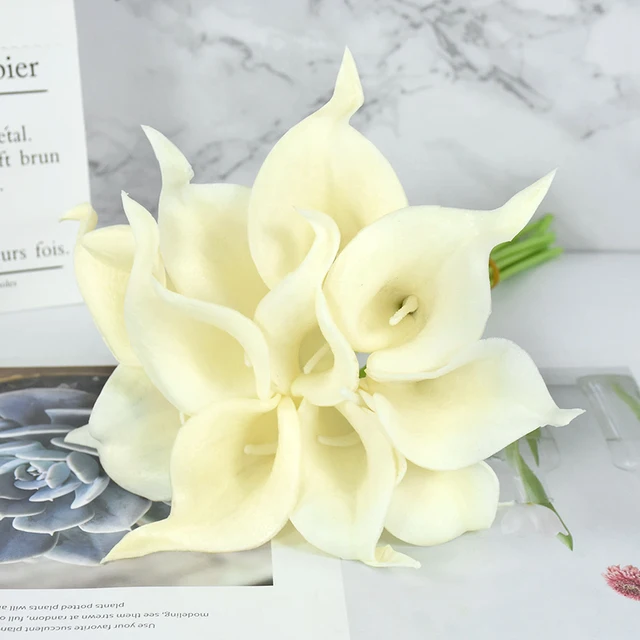 37cm White PU Fake Flower Artificial Calla Lily for Home Decor Wedding Bridal Bouquet Home Table Flower Bouquet Decor 10/5Pcs 9