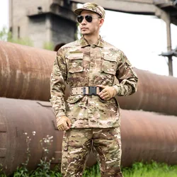 Men Camouflage Jacket Sets Outdoor CP Uniform Shell Waterproof Windbreaker Military Tactical Jackets+Pants Camo Army Clothing