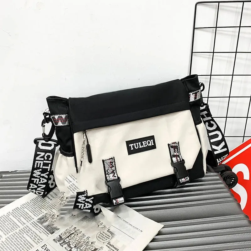 Harajuku Messenger Bag - Unisex Large Capacity Crossbody, Japanese style College Work Utility Shoulder Bag for Men Women