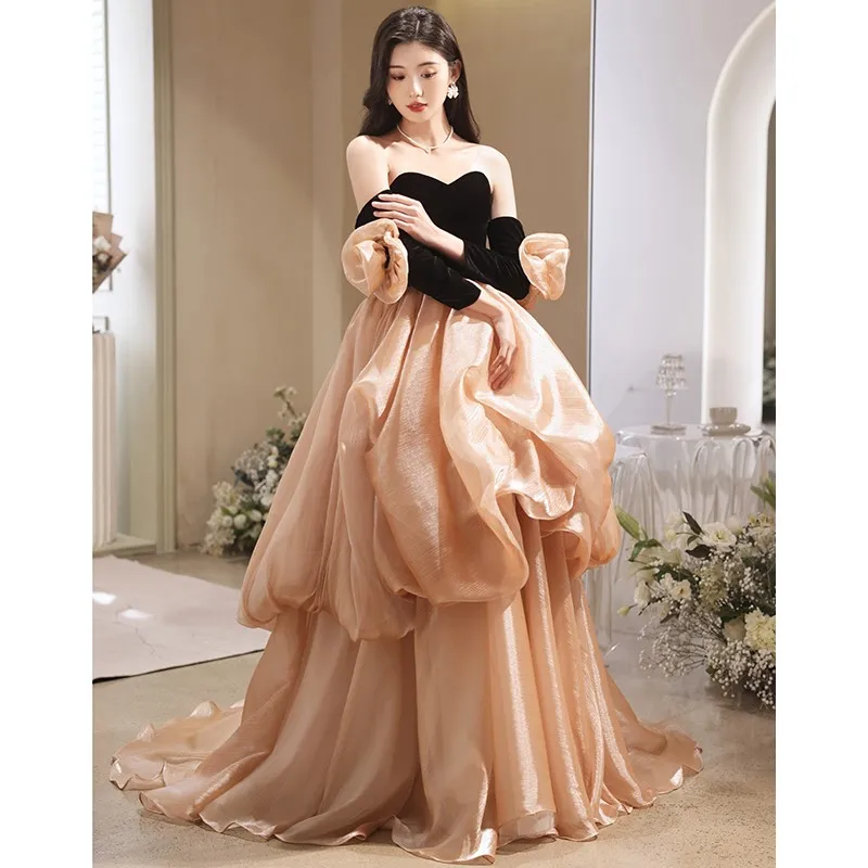 

Women's New Sense Banquet Host Art Exam Birthday Adult's Skirt Light Luxury Minority Dress