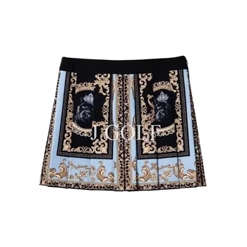 여성용 하이 엔드 플리츠 짧은 스커트, 지퍼가 달린 골프 바지