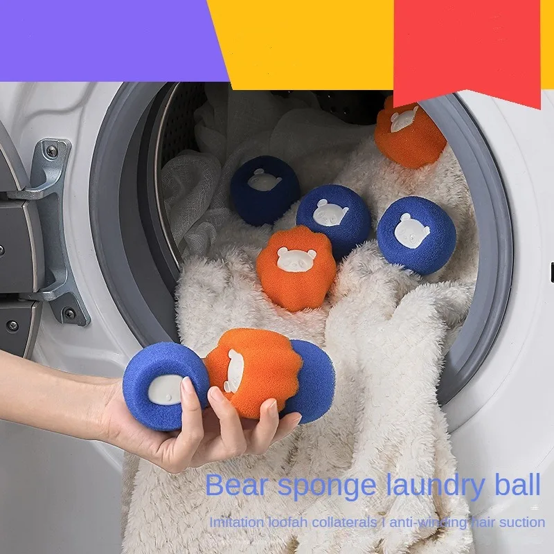 

Washing Machine Sponge Cleaning Ball Sticky Hair Decontamination Laundry Anti-Winding Sea Cartoon Sponge Laundry Ball
