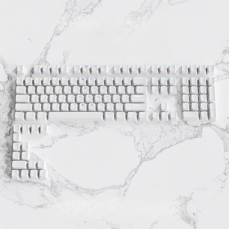 Lavender Top Print RGB Backlit OEM Profile PBT Double Shot Keycap Set (135 Keys)