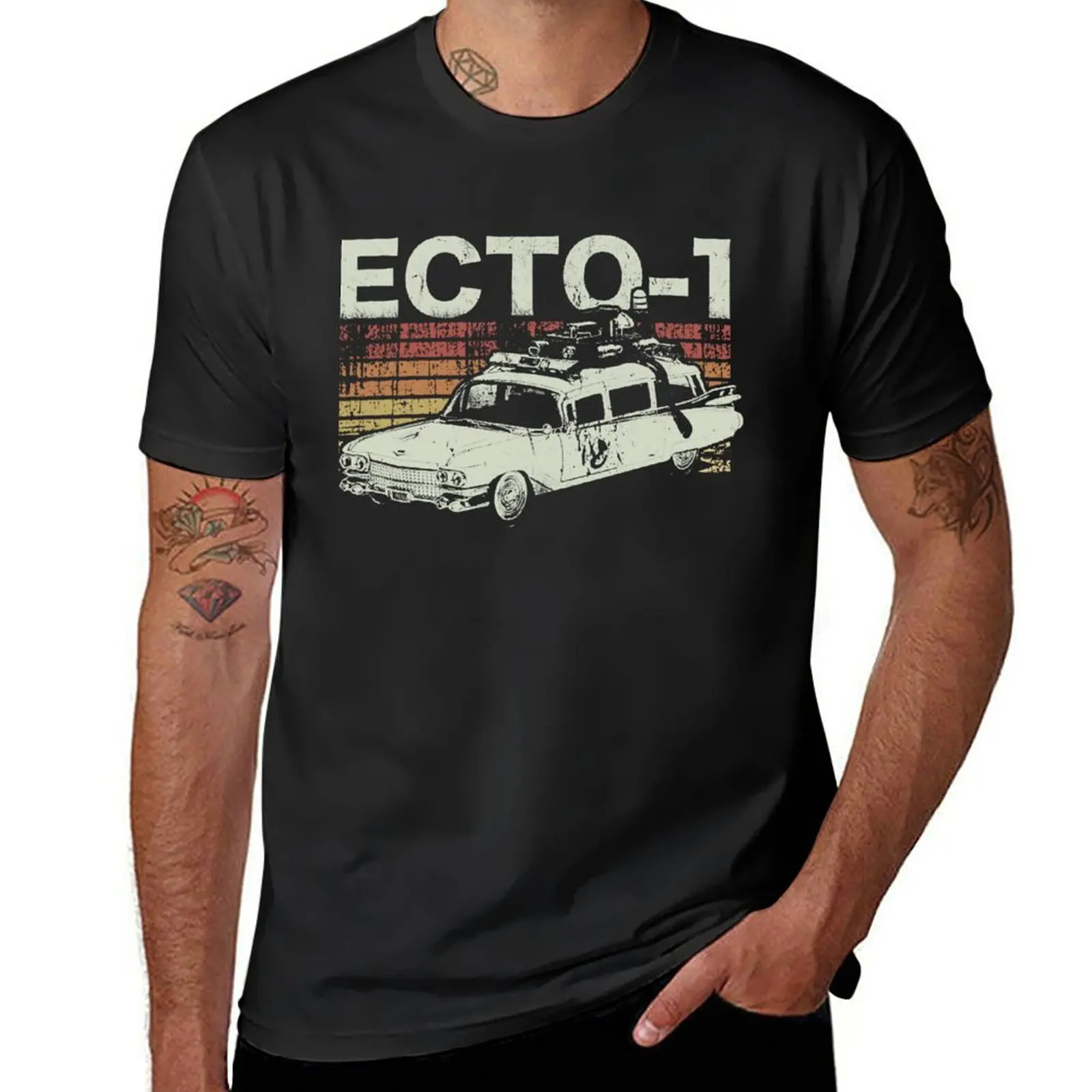 Nuova T-Shirt Retrò Ecto 1 Magliette Divertenti Magliette Grafiche Da Uomo