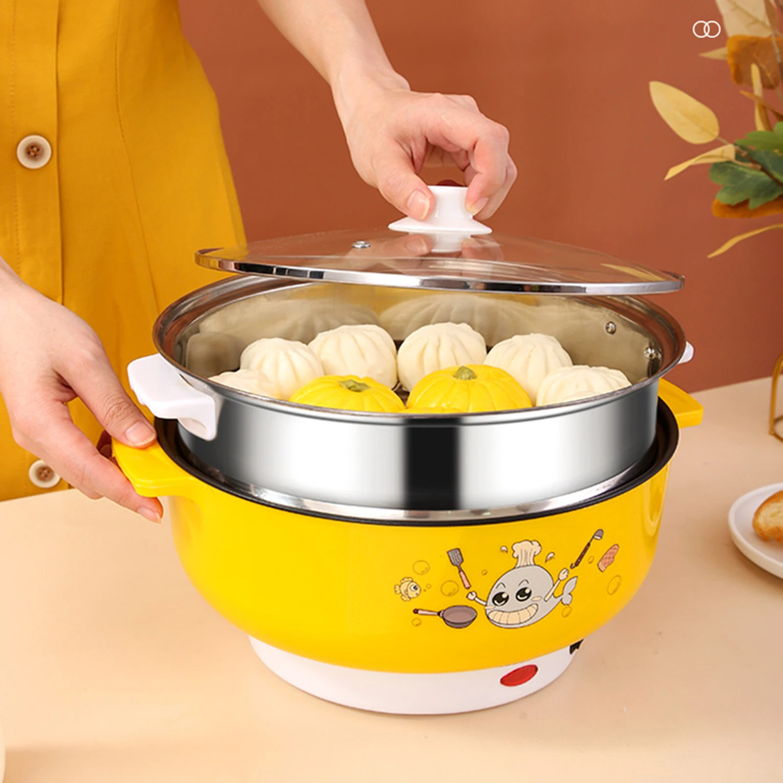 Single Layer Portable Electric Hot Pot Two Models Stainless Steel Liner Pot Home Dormitory Office Use