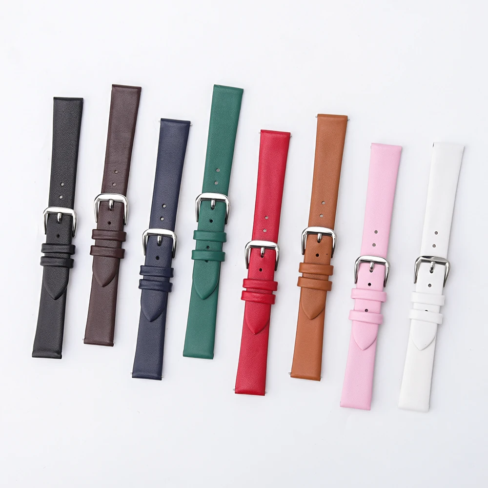 Elegant Genuine Leather Slim Watchband Wrist Strap Bracelet