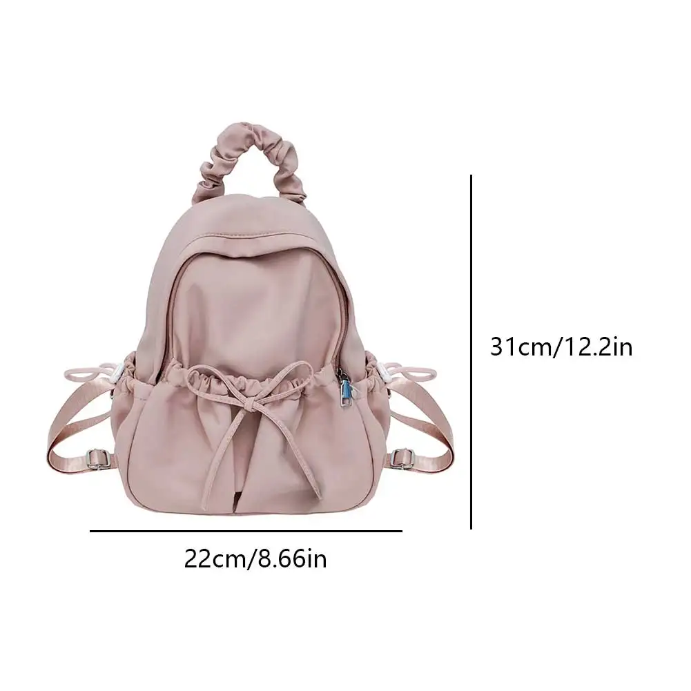 Pleated Women Backpack Cute School Bags for Girls Students Schoolbag Teens Ruched Casual Book Bag Mochila Nylon Travel Backpack 6