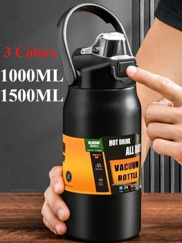 Outdoor Thermos Portable 304 Stainless Steel Thermal Mug Tumbler Vacuum Flasks Cold and Hot Sports Water Bottle with Straw