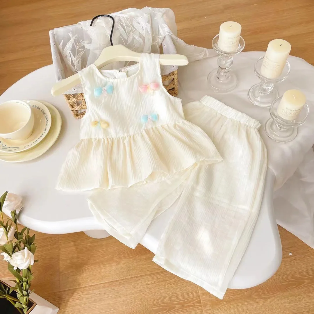 

Summer Treasure Set New Casual Girls' Summer Two Piece Set Fashionable Baby Girl Outfit Set