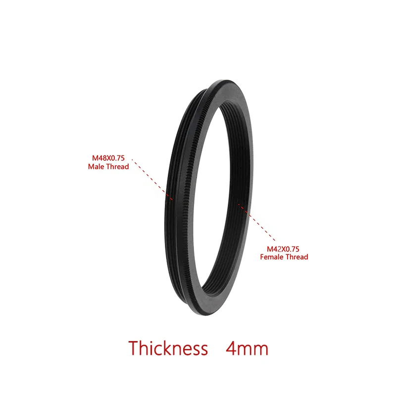 StarDikor M48(M)-M42(F) M48X0.75 Male to M42X0.75 Female Thread Telescope Adapter Ring Full Metal Telescope Accessories 2