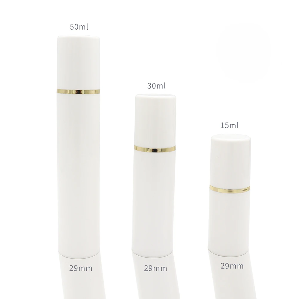 White Airless Pump Bottle Set - 20pcs Cosmetic Containers for Travel Toiletries (15ml, 30ml, 50ml)