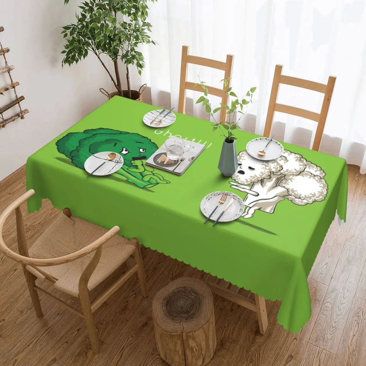 

Rectangular Vegan Horror Story Table Cloth Waterproof Tablecloth Outdoor 40"-44" Table Cover