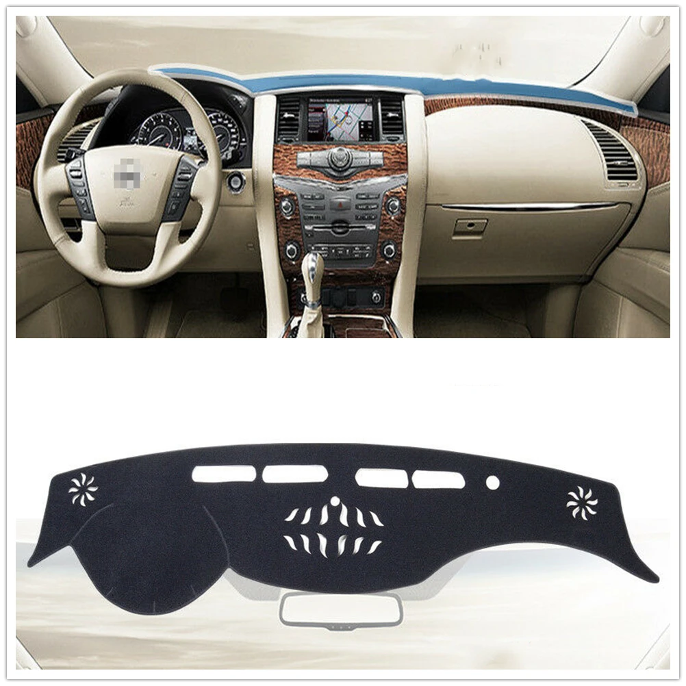 Front Dashboard Cover Carpet For NISSAN PATROL Y62 2012-2018 Black Car Dash  Board Heat Proof Mat Anti-Sun Shield Pad Shade Strip - AliExpress