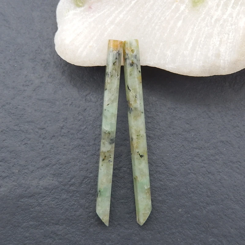 

Natural Stone Chrysocolla Earring Beads Accessories 56x4mm 5g Semiprecious Fashion DIY Jewelry Making