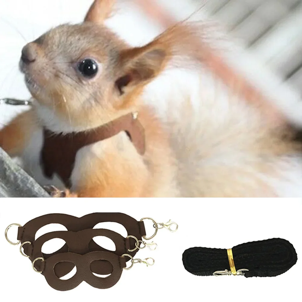 Rabbit harness and leash set Pet dog leash Hamster Squirrel Small Pet Chest Strap Leash Traction Rope Sugar Glider Outdoor Traction Rope Small Pet Windproof Anti Lost