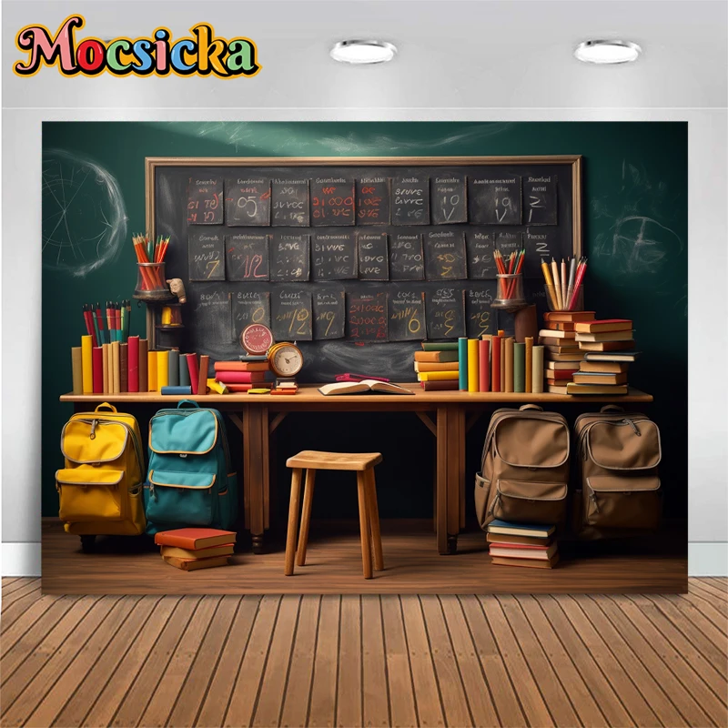 Mocsicka Welcome Back To School Backdrop - 7x5ft Photography Background For School Party Decor