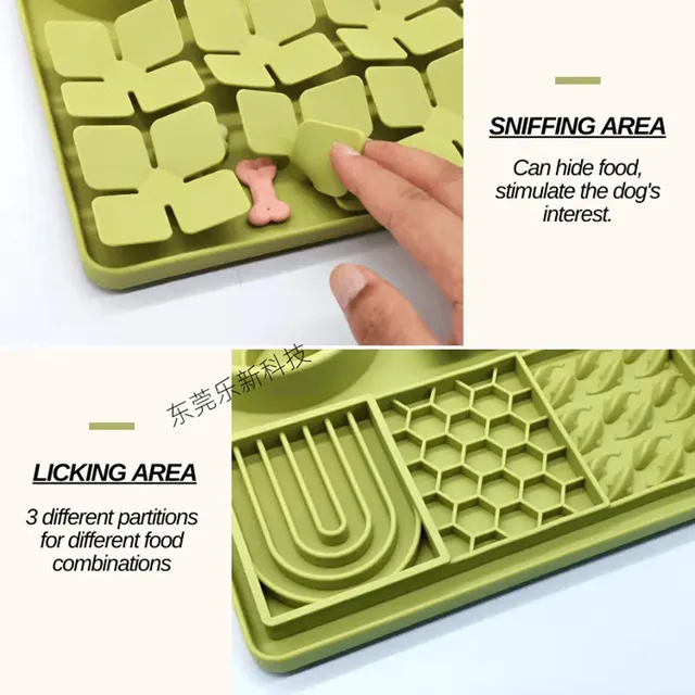 Pet products with suction cups, silicone slow-moving dual bowl cat and dog tableware, anti slip and leak proof, olfactory feedin 6