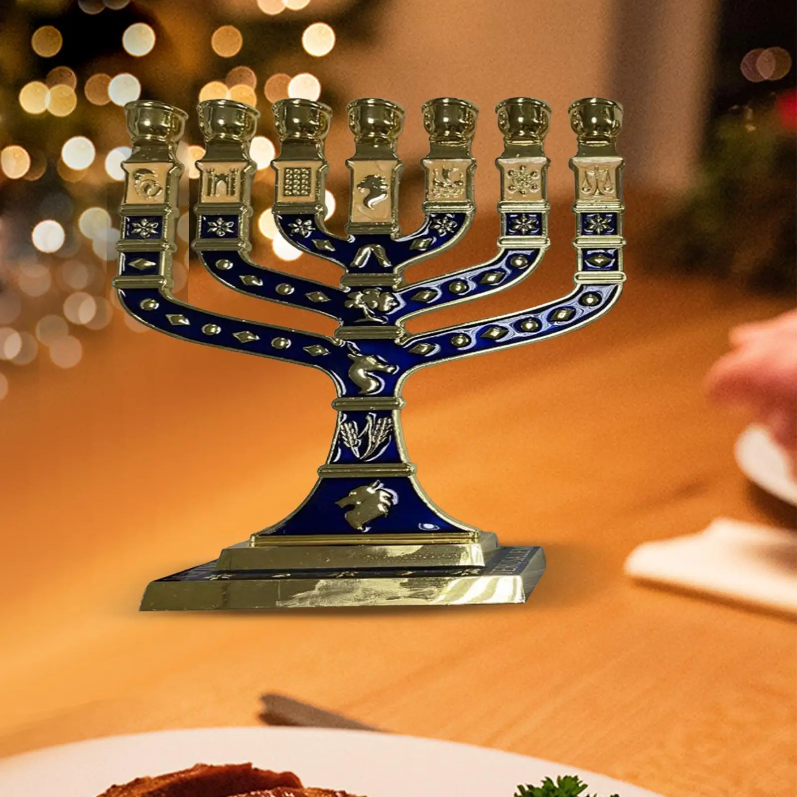 Menorah Candelabrum Candle Holder Ornament Candelabrum Metal Candlestick