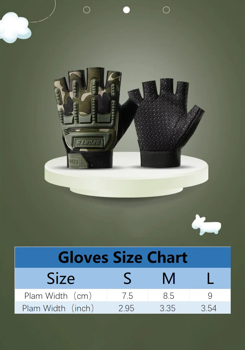 Radfahren Kinder Taktische Handschuhe Halb Finger Anti-Slip Schutz Outdoor Sport Handschuhe Kinder Klettern Laufen Jungen Mädchen Handschuhe – Detail 1
