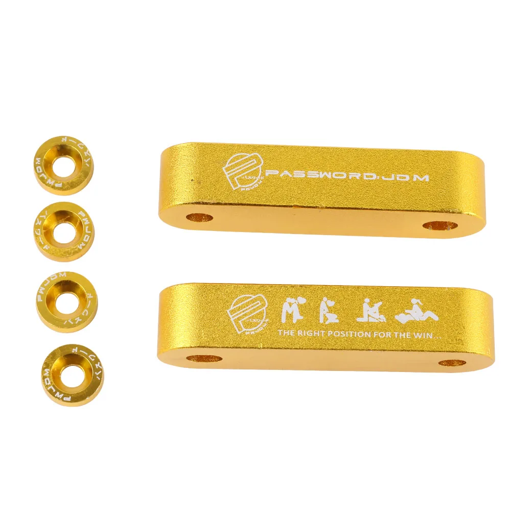 JDM Car Billet Aluminum Racing Hood Vent Spacer Risers 4pcs Fender Washer For Honda Civic 92-95 EG / 96-00 EK For Acura Integra hood vents
