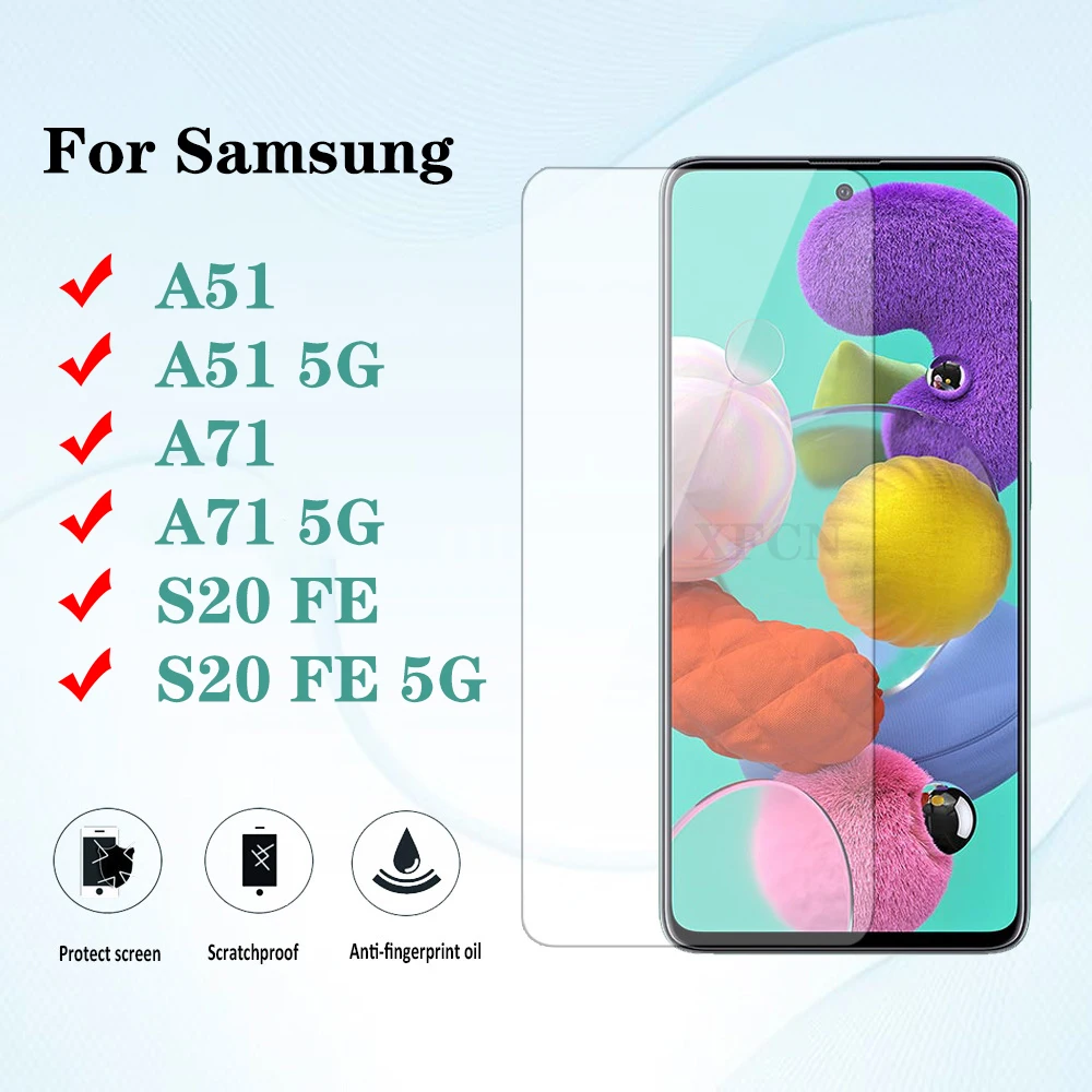 

3Pcs 9H Tempered Glass For Samsung Galaxy A51 Screen Protector Case For Samsun A51 A71 5G S20FE Protective Glass Galxy S20 FE 5G