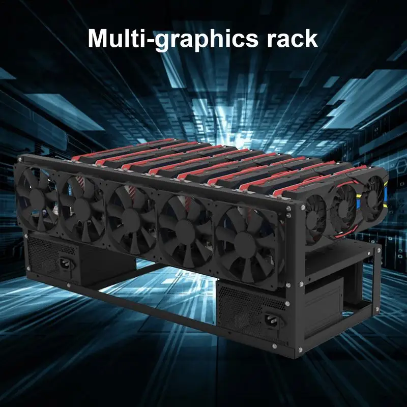 Mining Frame Rig Steel Coin Open Air Miner Case Up To 6 GPU 8 GPU Ethereum Bitcoinn Mining Rig Aluminum Stackable Mining Frame