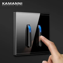 

FLKL Key Model Design Luxury Light Switch LED Indicator Crystal Tempered Glass Piano Button Wall Switch And Socket With USB