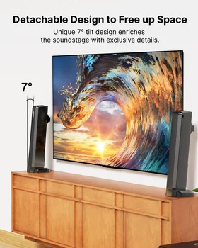 ULTIMEA 280W 4.1 Sound Bar with Dolby Atmos, 2 in 1 Bluetooth 5.3 Soundbar with Subwoofer, Home TV Soundbar Bluetooth Speakers 5