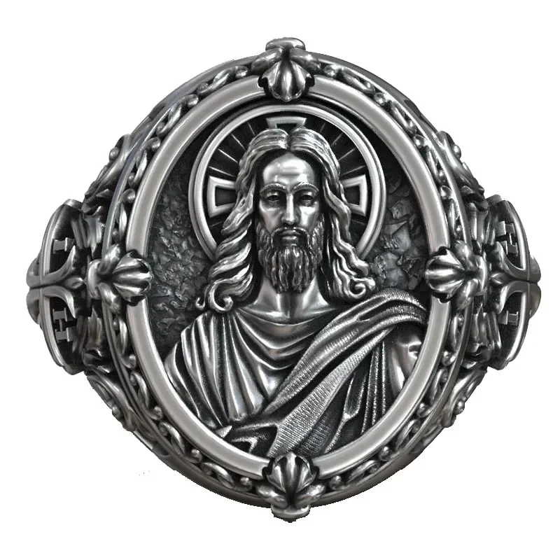 15g Jesus Christ Cross IHSV Christian Signet Rings 925 Solid Sterling Silver Many Sizes Rings sz6-13 jesus christ on the god sling chest bag custom christian shoulder crossbody backpack for men cycling camping daypack