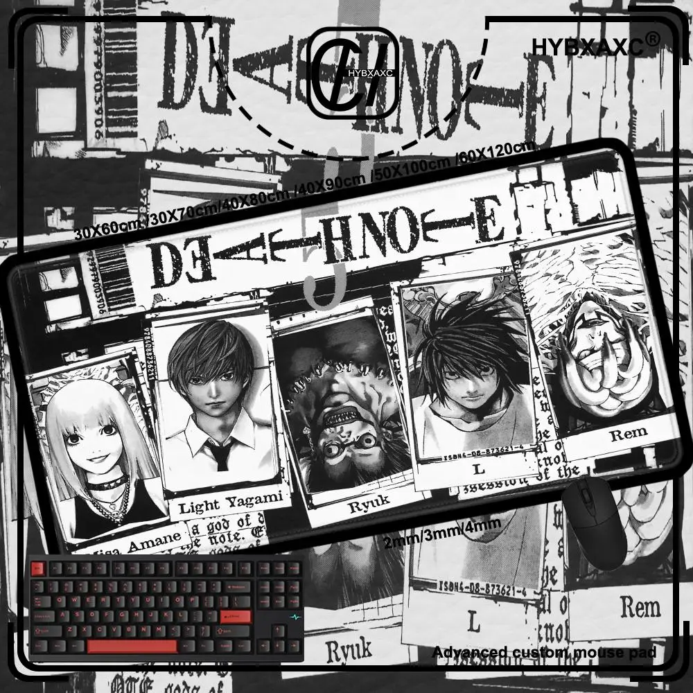 XXL Death Note Anime Mousepad HD Print Computer Non-slip Rubber Lock ...