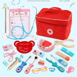 Jouets en bois pour l'éducation des médecins, 21 pièces, jeu de Simulation médicale, ensemble de poitrine pour enfants 