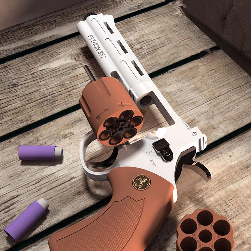 ZP5 357 Revolver Launcher Safe Soft Bullet Toy Gun Weapon Model Airsoft ...