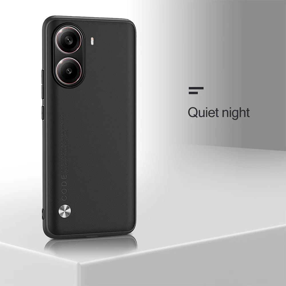 Leather Shockproof Case with Silicone Frame - Soft and Durable Back Cover