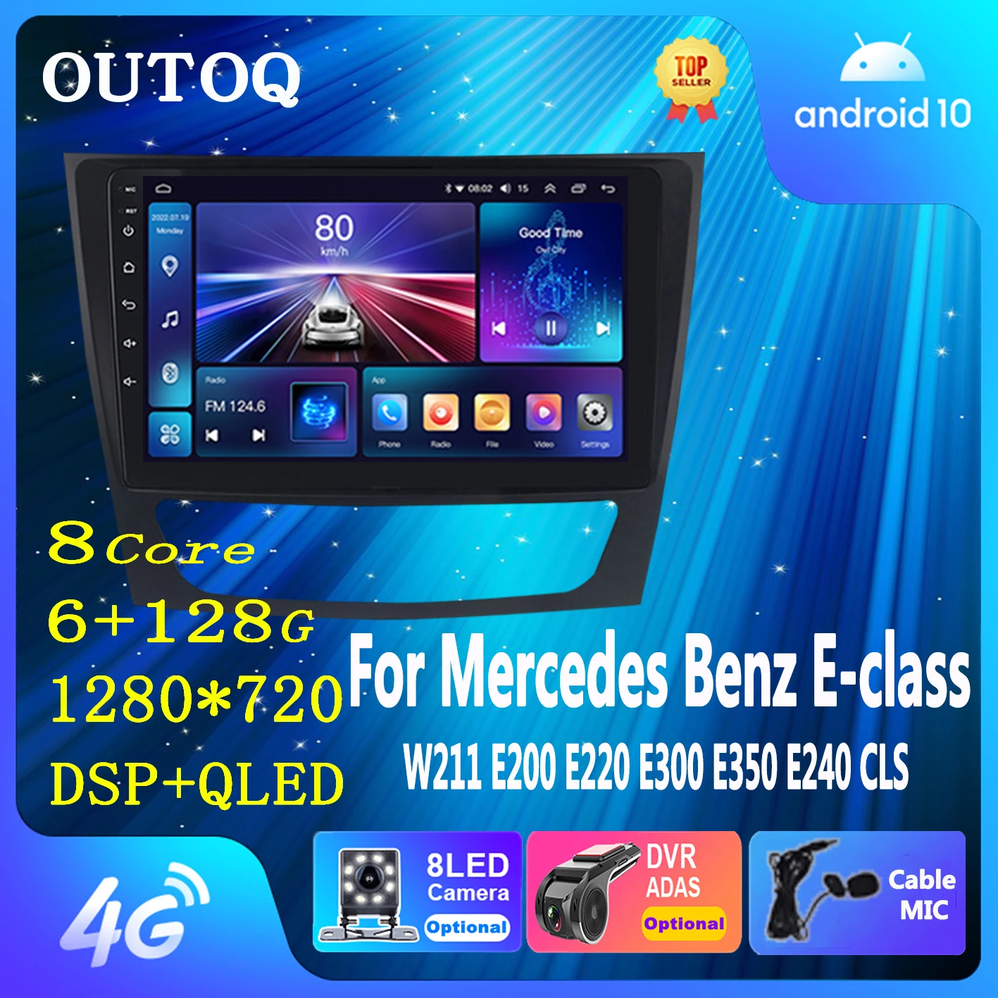 AndroidAutoCarRadioCarplayforMercedesBenzEClassW211E200E220