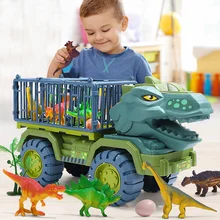 

Large Dinosaurs Transport Truck Car Excavator Transport Car Toy With 15 Dinosaur Jurassic World Gift For Boys Girls Kids Age 3+