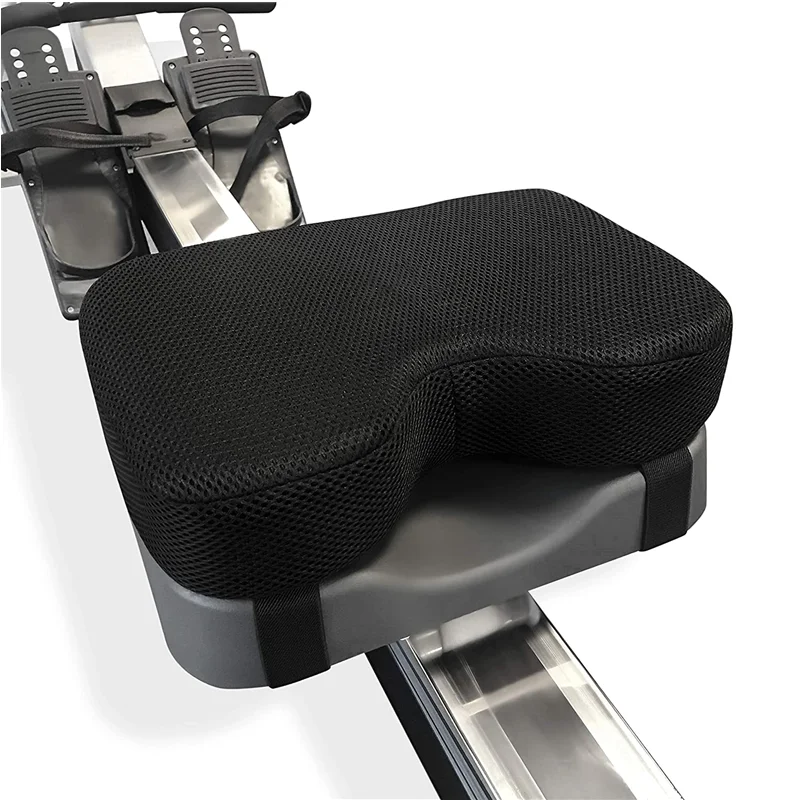 Rowing Machine Seat Cushion for Concept 2Rowing Machine Recumbent Stationary Bike with Memory Foam Washable Cover & Strap