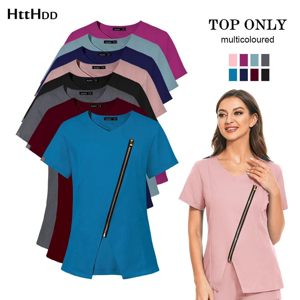 

Medical Scrubs Women Veterinary Fashion Scrub Cleaning Work Uniform Pediatric Nursing Nurse Shirt Hospital Clinical Scrub Blouse