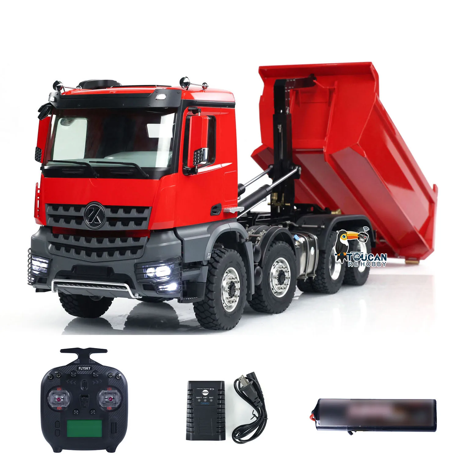 Toys Kabolite 1/14 8X8 K3366 RC Hydraulic Tipper Car Radio Control Finished Dumper Truck Car Machine Light Sound Model for Boys 3