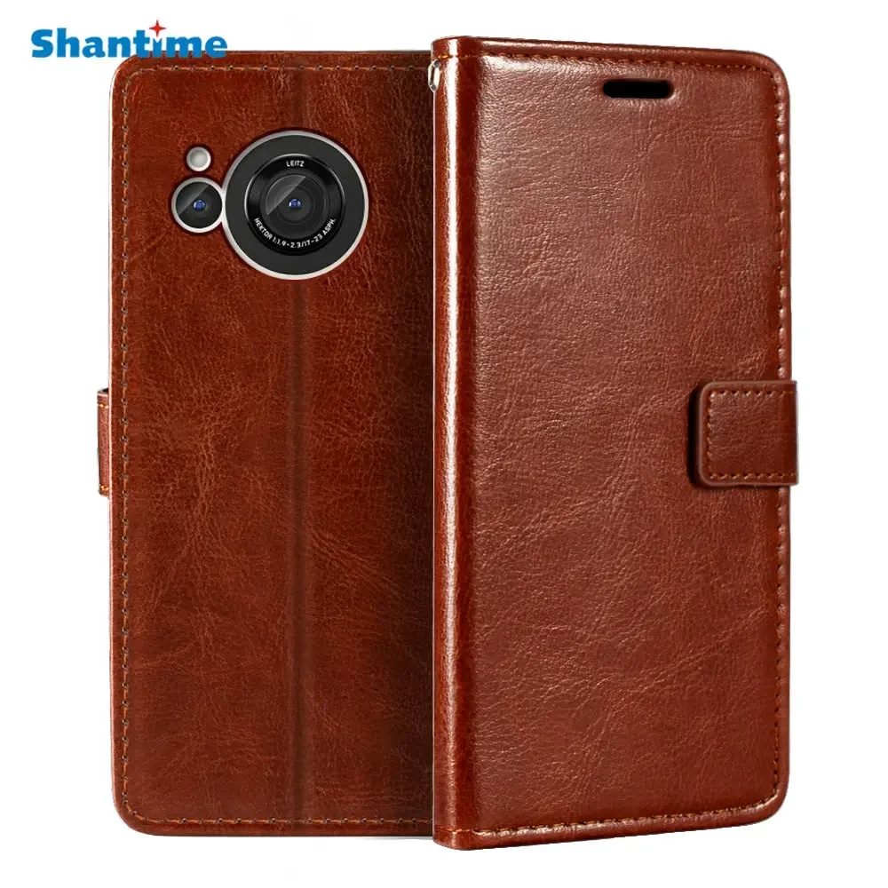 

Case For Sharp Aquos R8 SH-52D Sharp Aquos R8S Wallet Premium PU Leather Magnetic Flip Case Cover With Card Holder And Kickstand