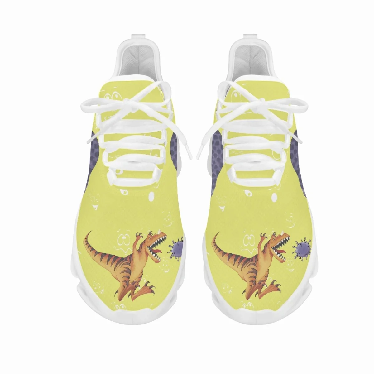 YikeluoWomen's Shoes Cartoon Dinosaur Pattern Print Mesh Swing Sneakers Soft Sole Women Running Shoes Nursing Walking Shoes