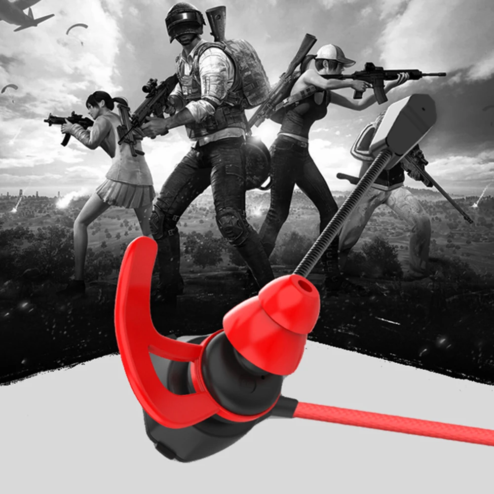 헤드셋 게이머 헤드폰 유선 이어폰 게임용 이어버드 PUBG PS4 CSGO용 마이크 포함 휴대폰 태블릿 노트북 범용 게임용